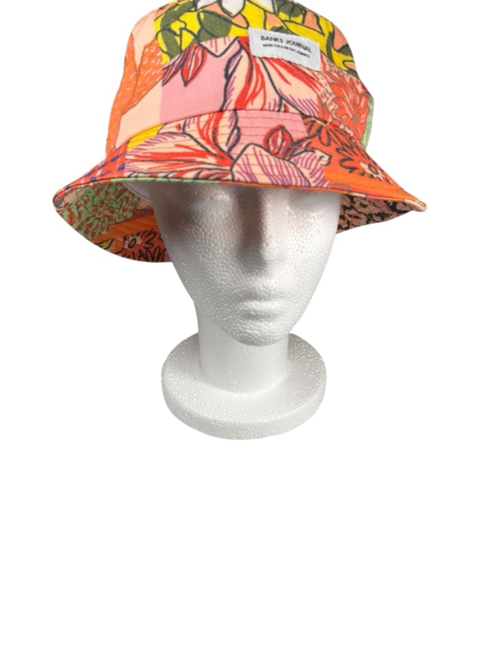 Banks Journal Orange Floral Patchwork Bucket Hat - Summer Festival Style